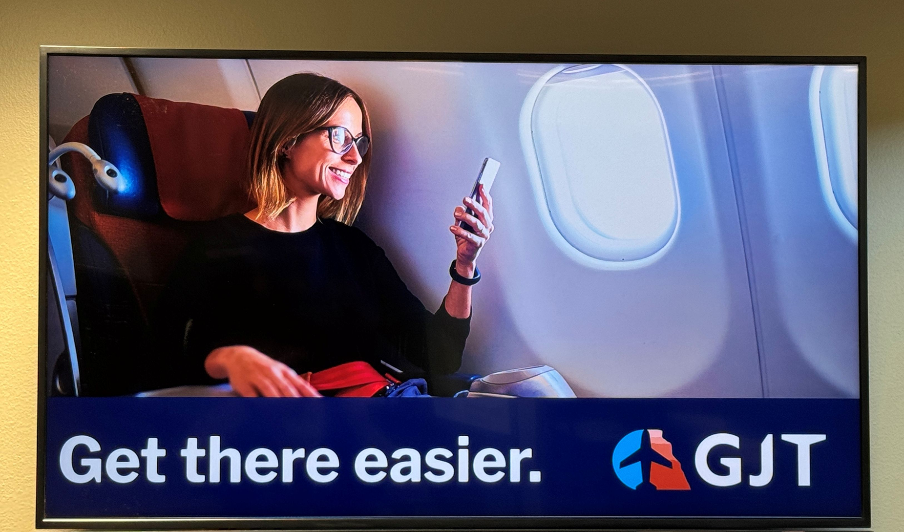 Airport Ad on a monitor at the airport