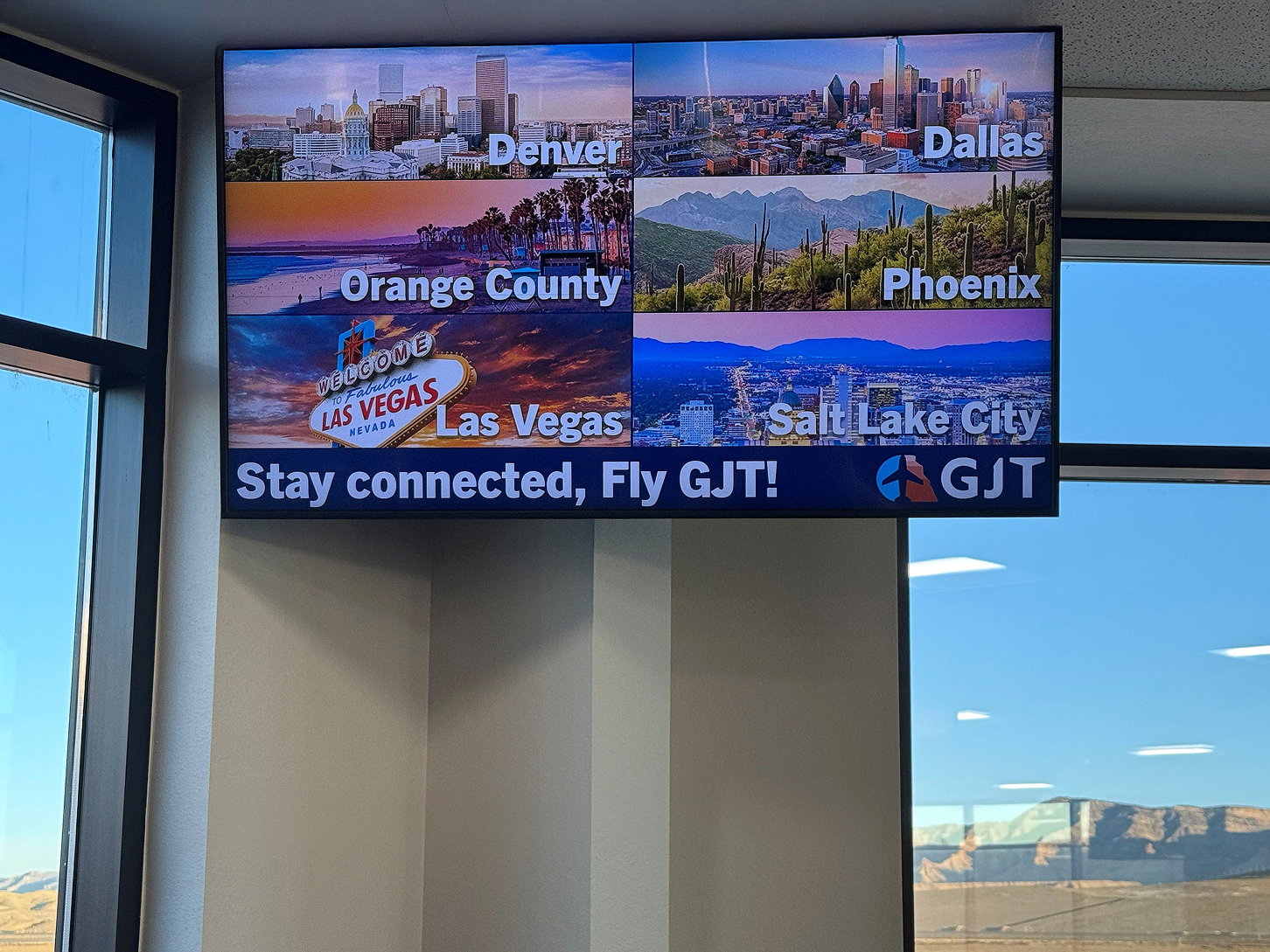 Airport Advertising displaying on an airport monitor