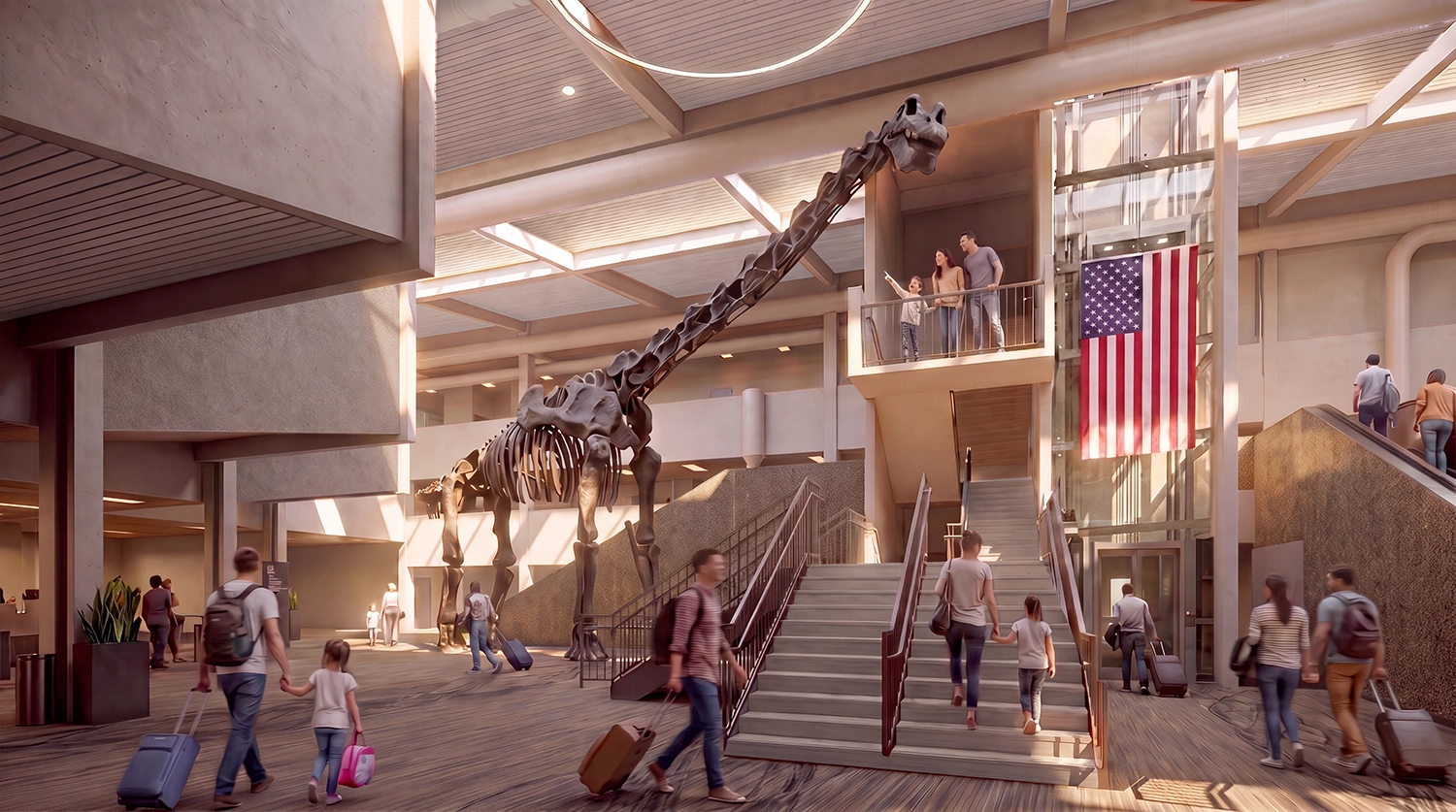 Brachiosaurus in Airport Rendering